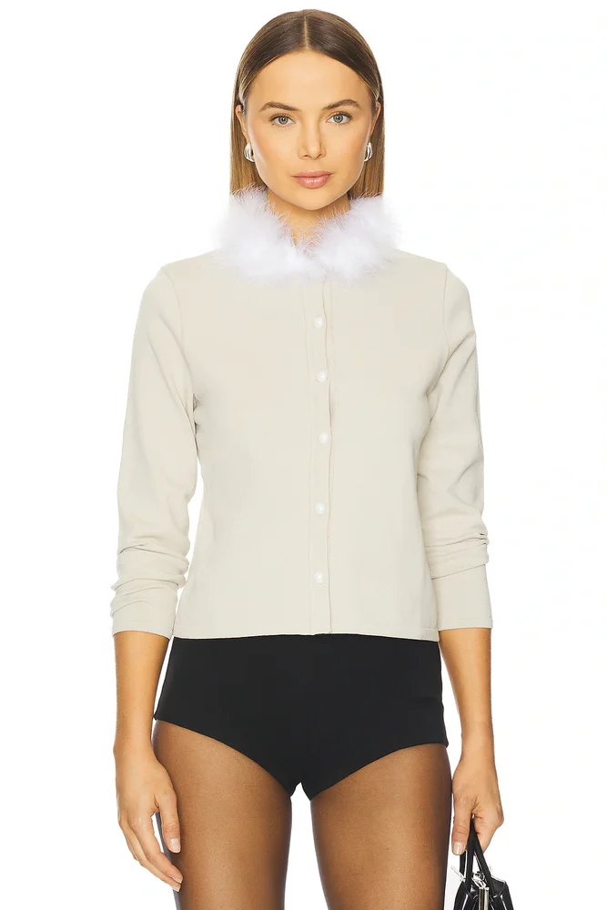 Miss Kitty Cardigan With Detachable Feathers