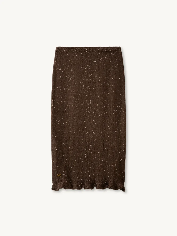 Michaela Midi Skirt - Dark Chocolate Sequin