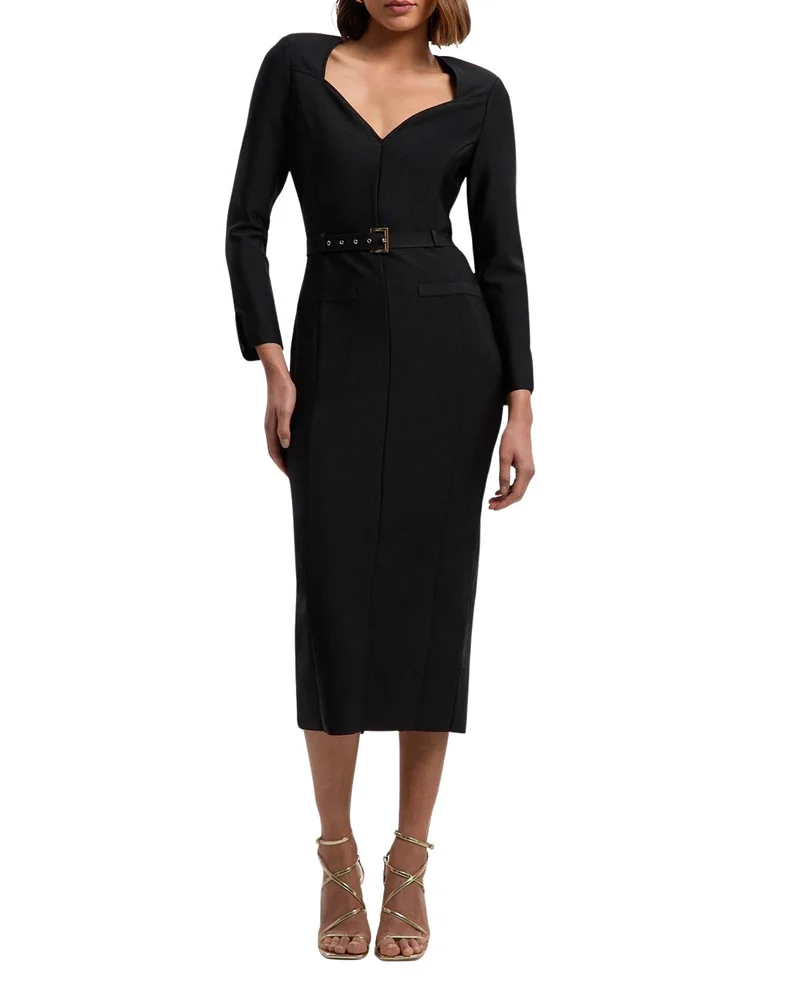 Figure Form Bandage Belted Midi Dress
