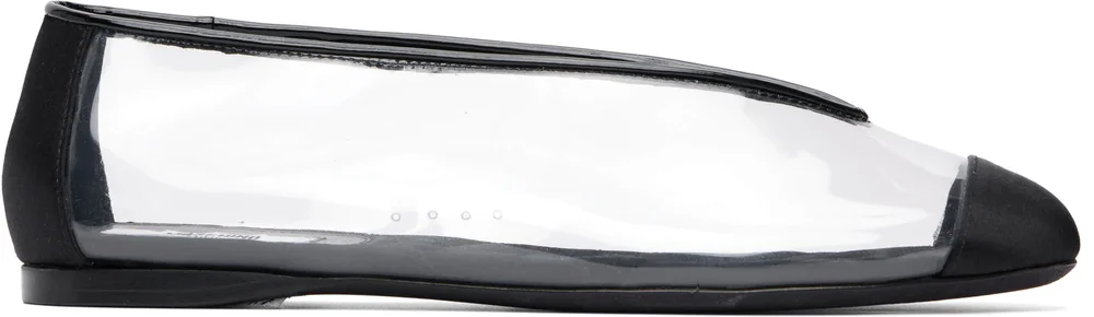 Black PVC Ballerina Flats