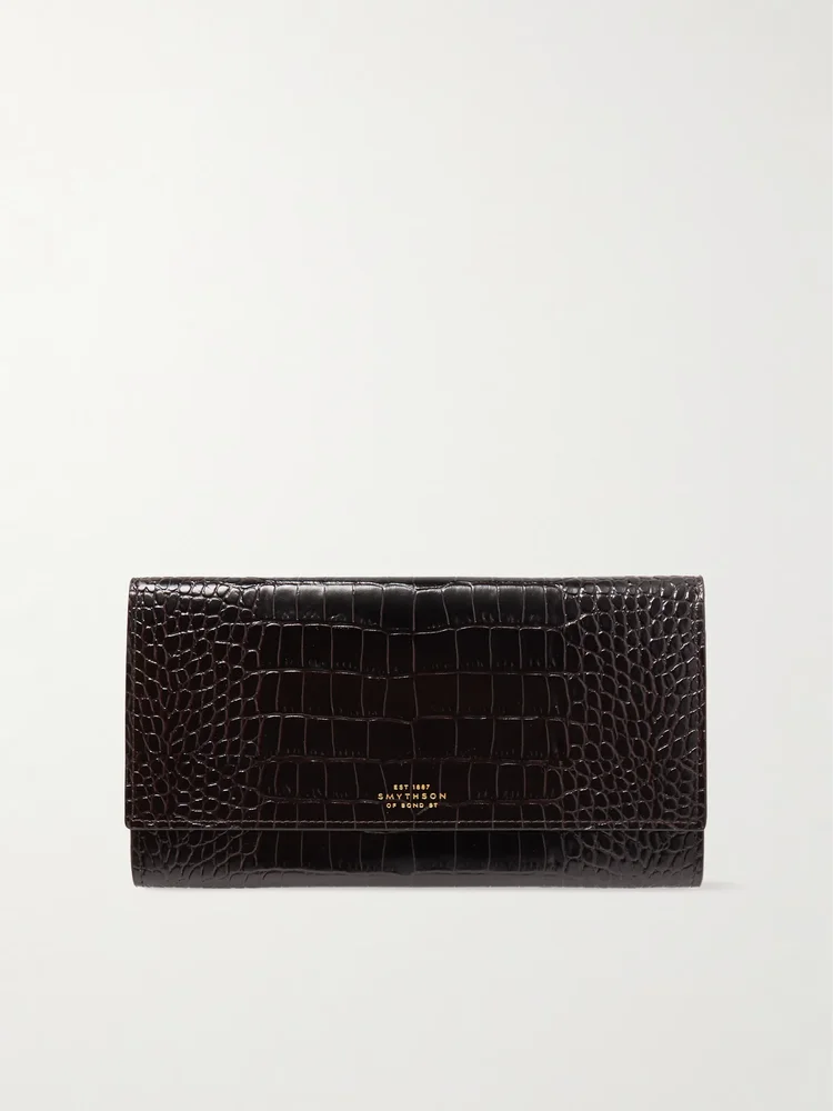 Marshall croc-effect leather travel wallet