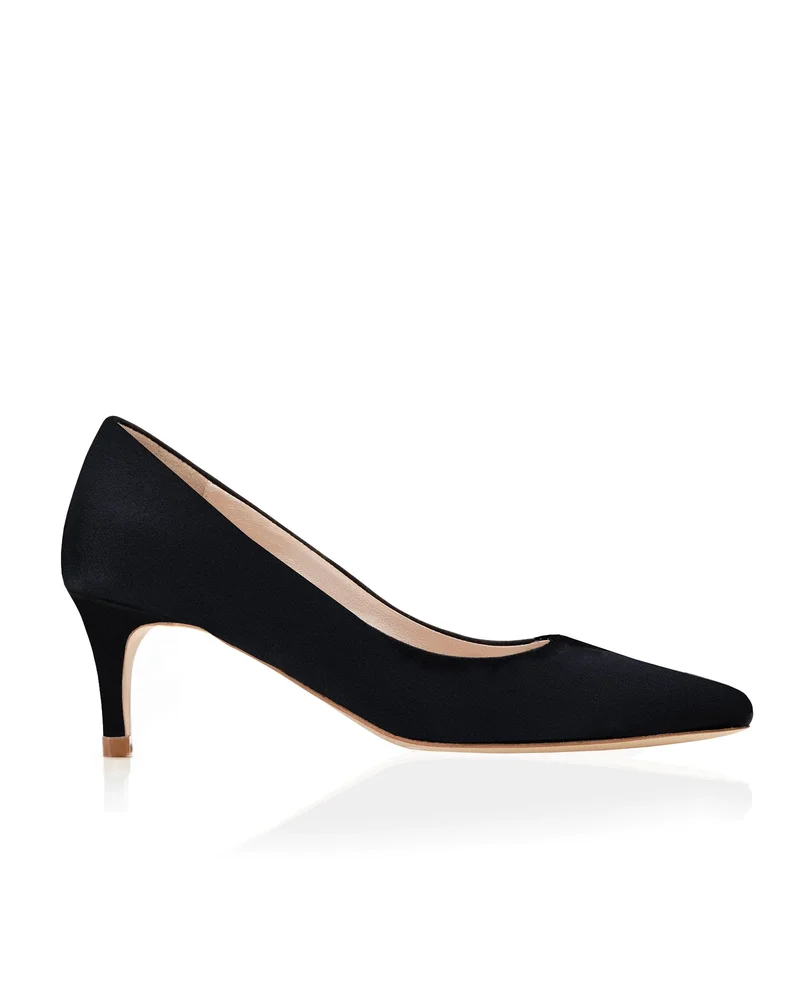 Tess Black Suede Low Heel