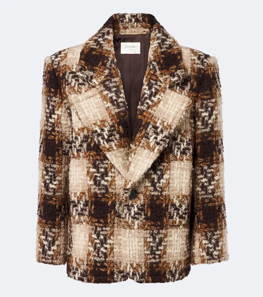 Wool and mohair-blend tweed blazer