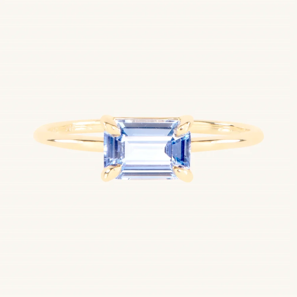 Ballet Society Sapphire Ring, Emerald Cut