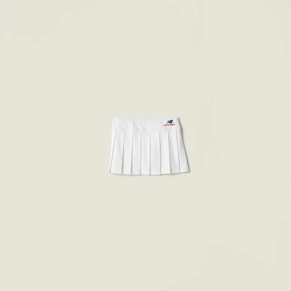 Pleated stretch jersey skirt