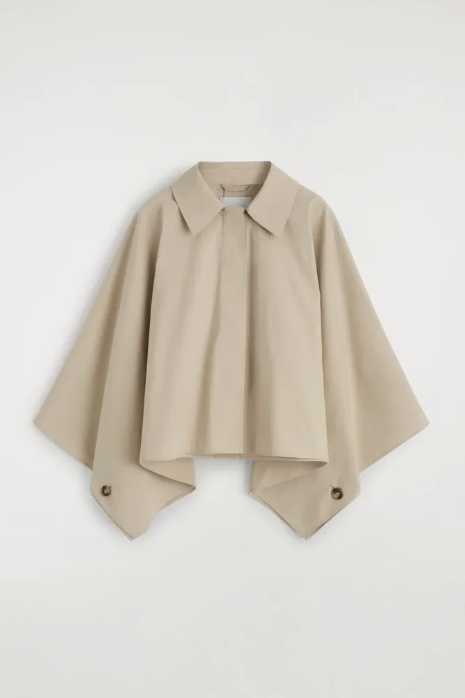 Cropped Trench Coat Cape
