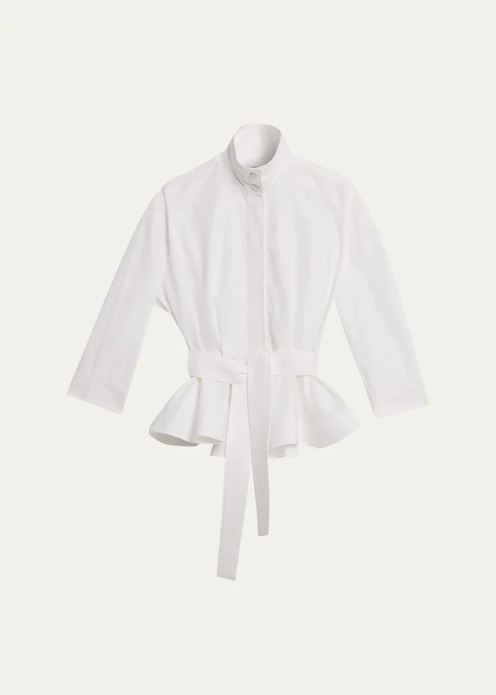 The Cabana Cotton Poplin Belted Shirt Jacket