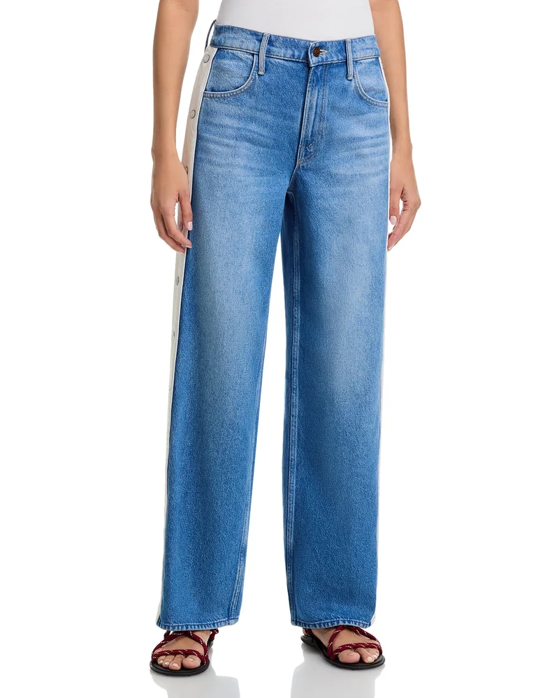 The Striped Resealable Skimp High Rise Straight Jeans in Quik