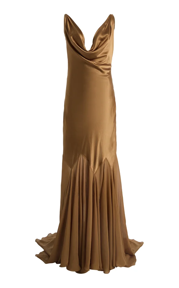 The Colleen Cowl-Neck Chiffon Gown