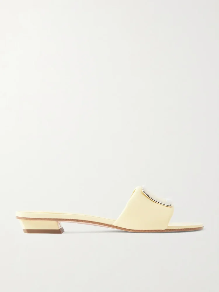 20 buckled padded leather mules