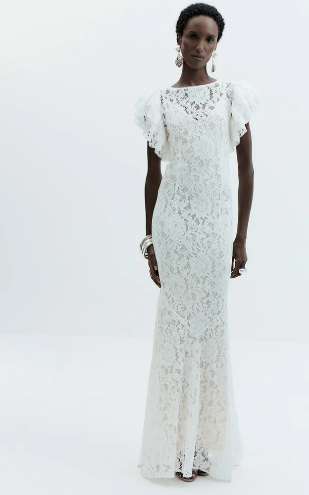 Rosalia Cotton-Blend Lace Maxi Dress