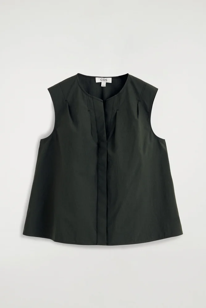 Pleated Sleeveless Top