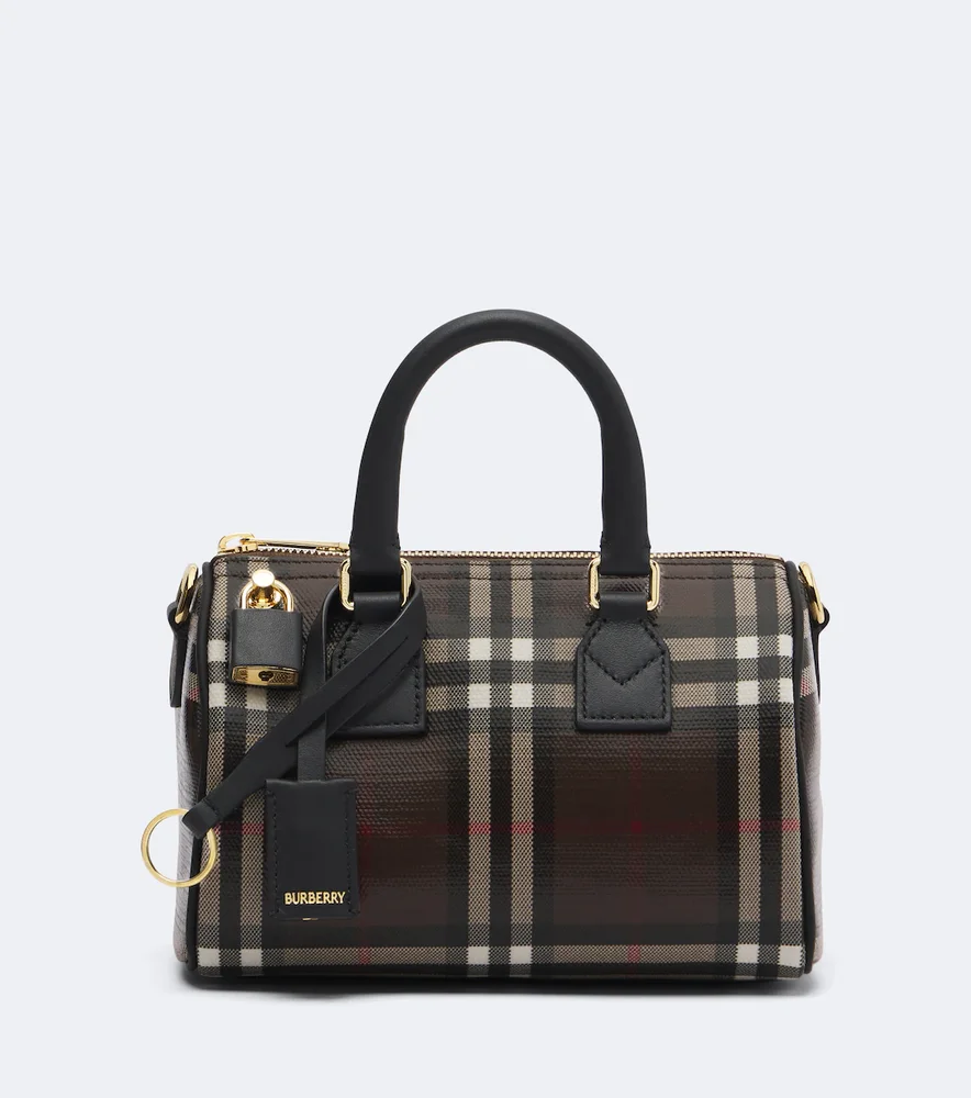 Burberry Check Mini canvas bowling bag
