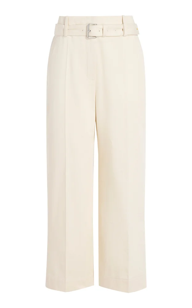 Nila Belted Cotton-Drill Pants