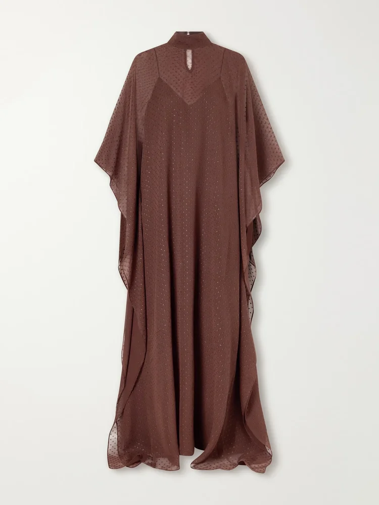 Muscat Lurex fil coupé silk-blend chiffon gown