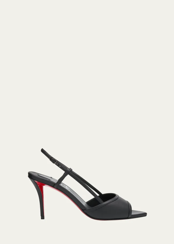80mm Miss Z Leather Slingback Sandals