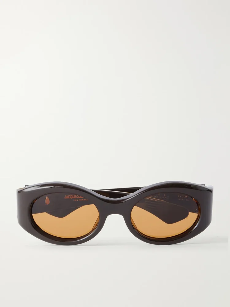 Gia oversized oval-frame acetate sunglasses