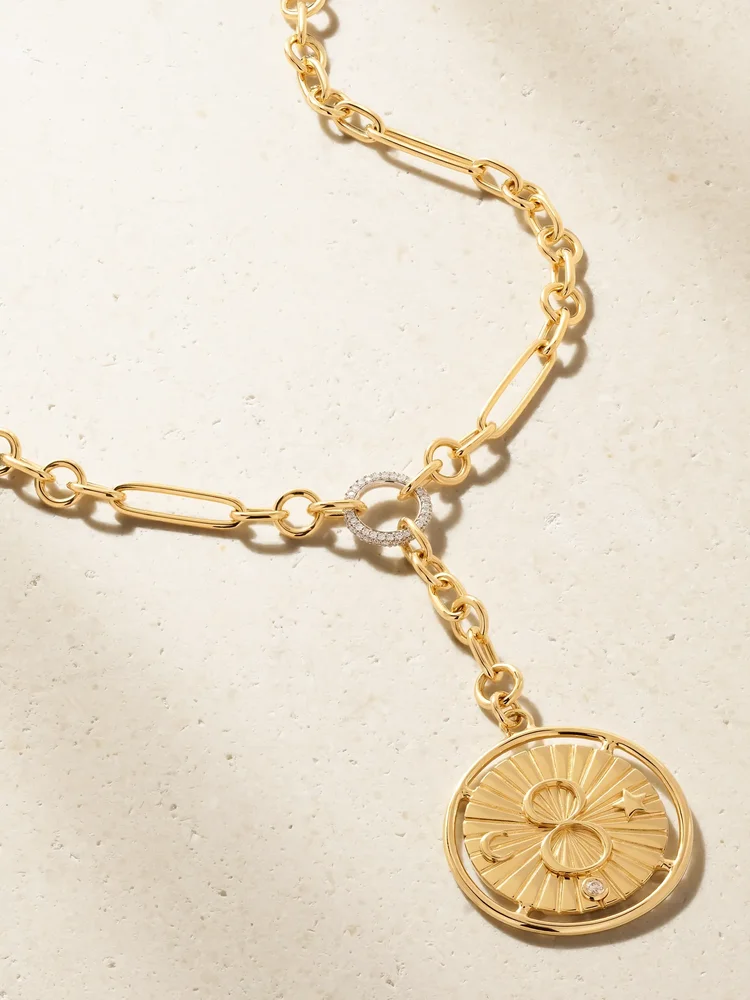 18-karat gold diamond pendant necklace