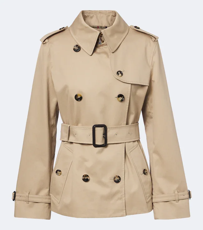 Cotton gabardine trench coat