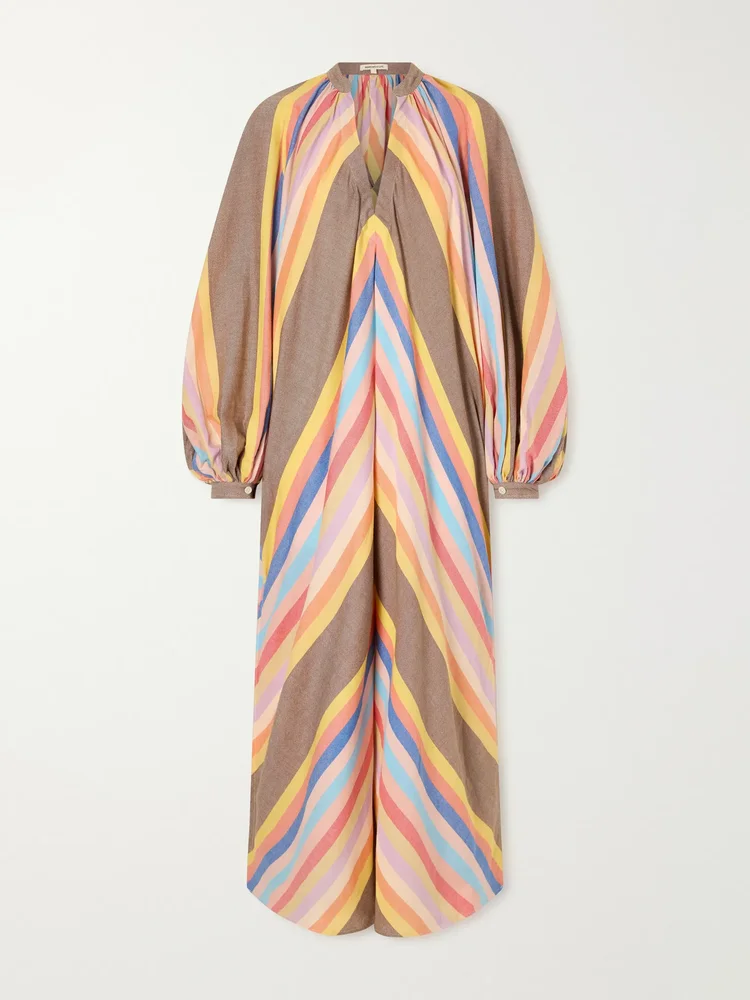Striped cotton maxi dress
