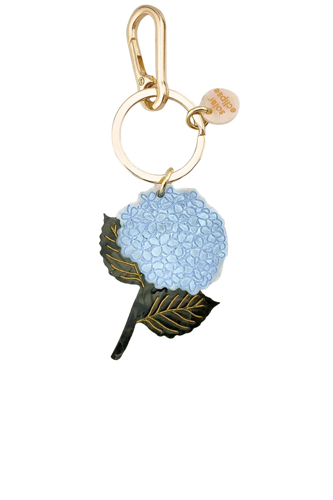 Hand-painted Hydrangea Bag Charm & Keychain