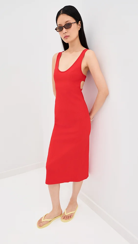 Creased Stretch Crepe Racerback Dress