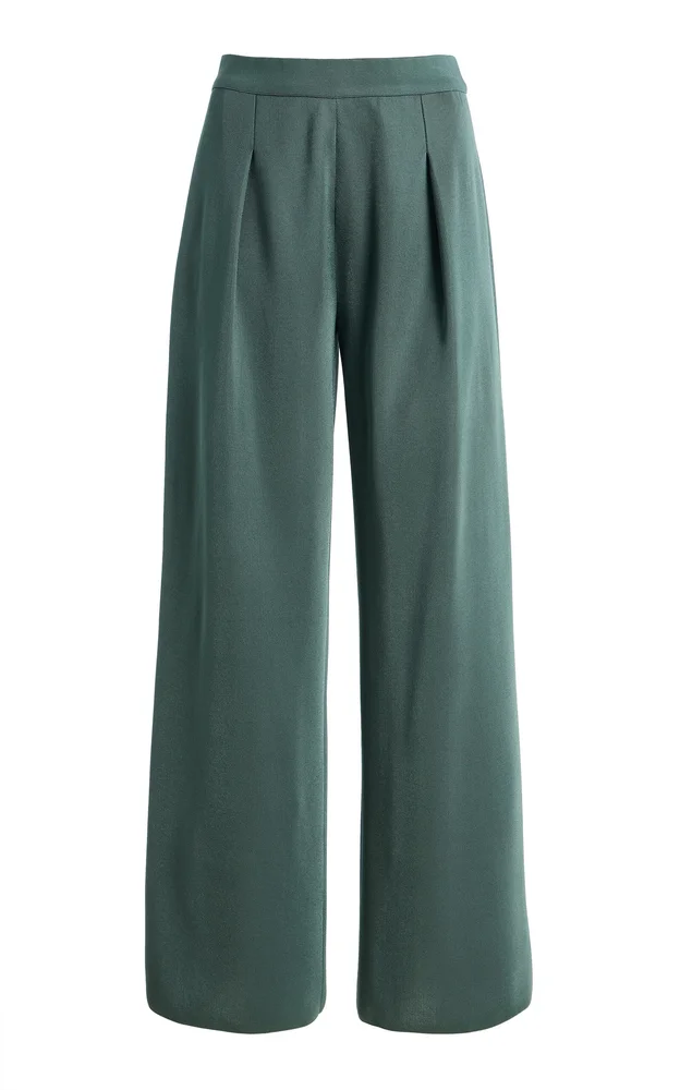 Slinky Gene Crepe Wide-Leg Pants