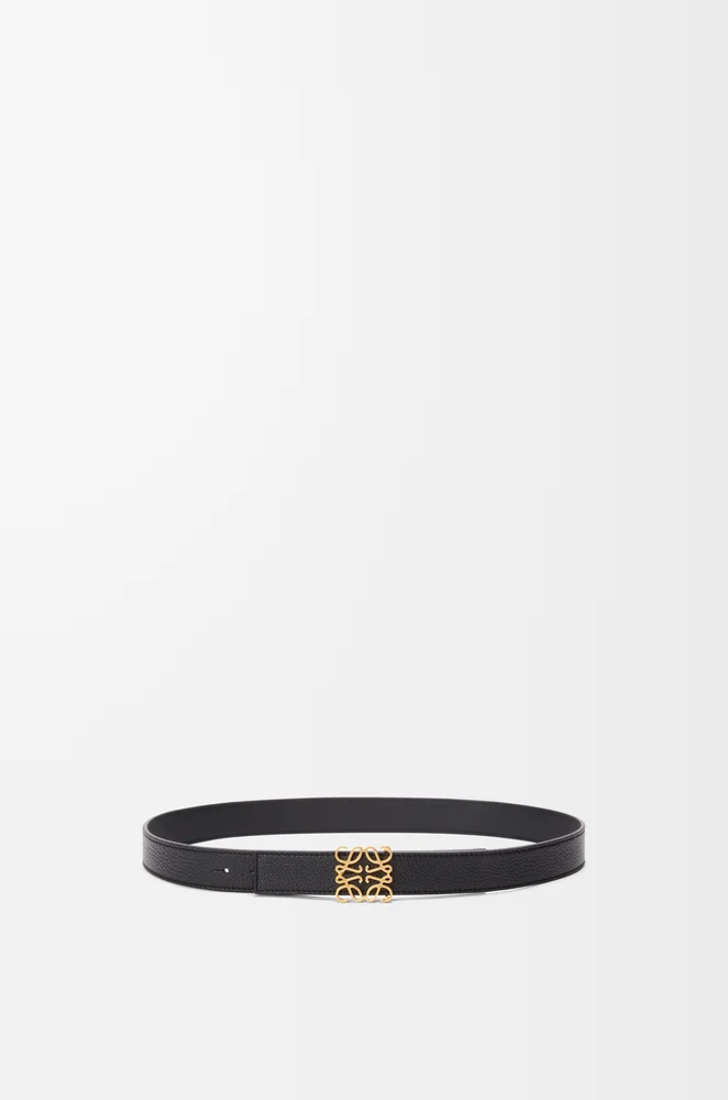 Reversible Anagram belt in supple grained calfskin