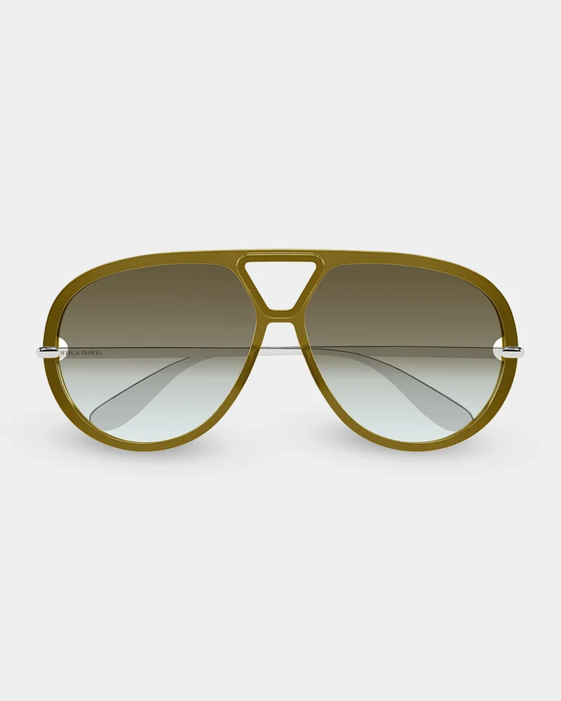 63mm Acetate & metal Aviator Sunglasses