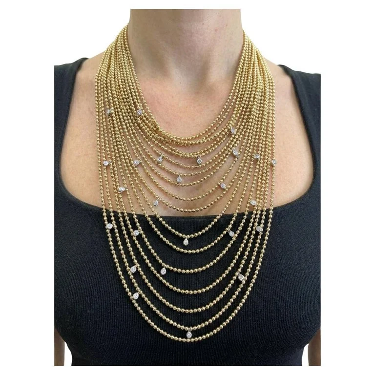 Cartier Draperie de Décolleté 18K Gold Diamond Necklace with Box