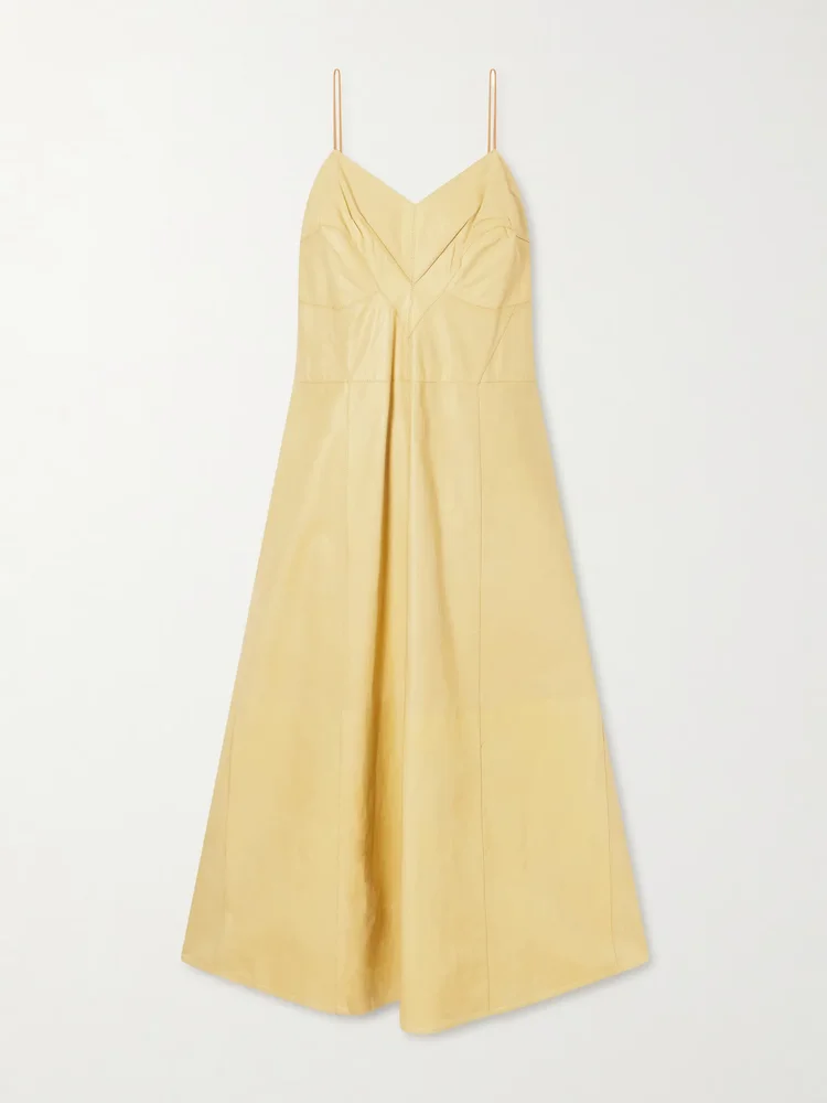 Fia leather midi dress