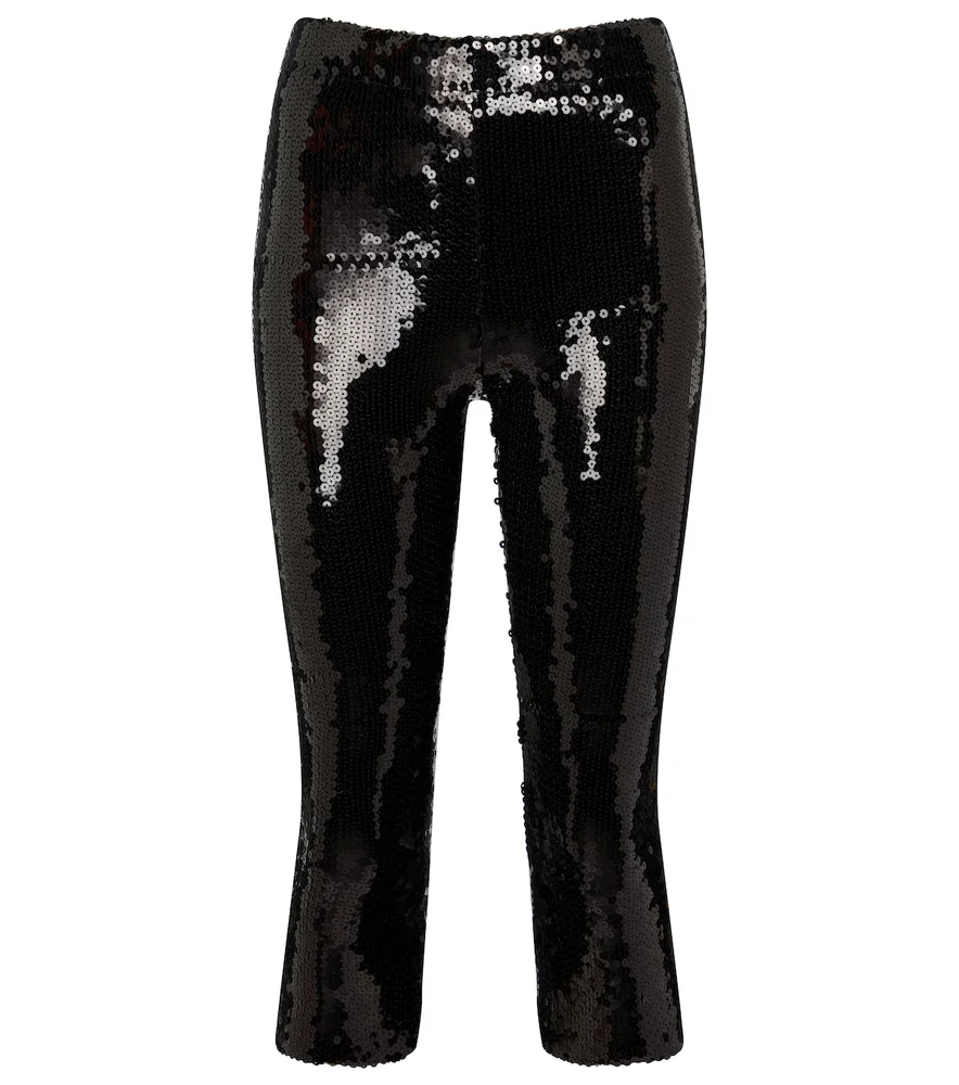 High-Rise Sequined Pants