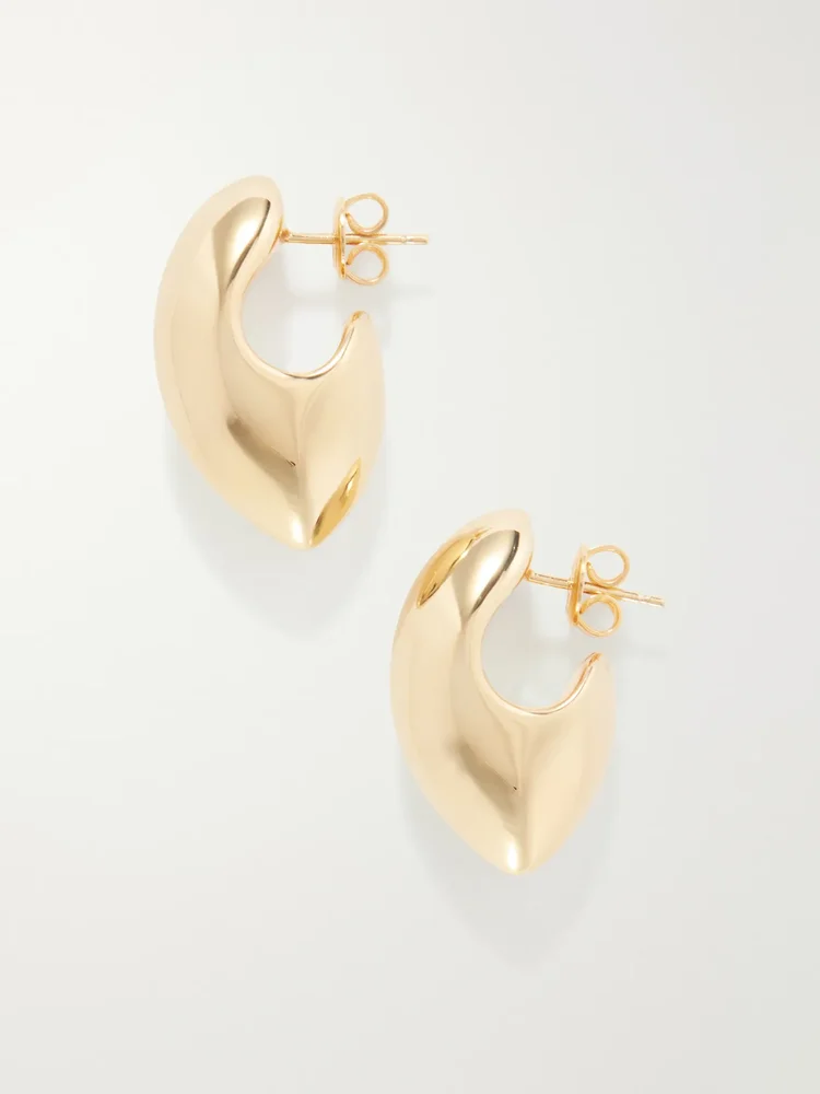 Sterling silver gold-tone hoop earrings