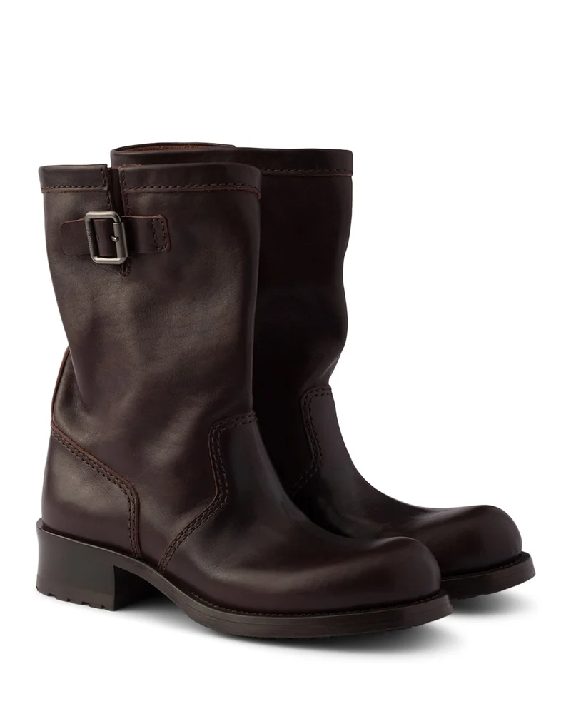 Leather Mid-Calf Boots
