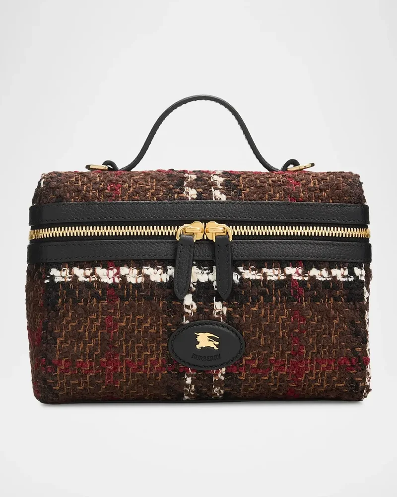 Check Canvas Vanity Bag