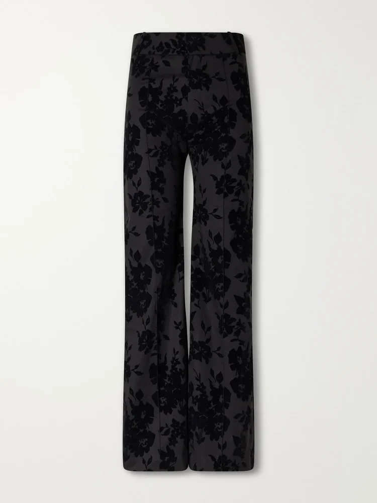 Yoshitomo flocked straight-leg pants