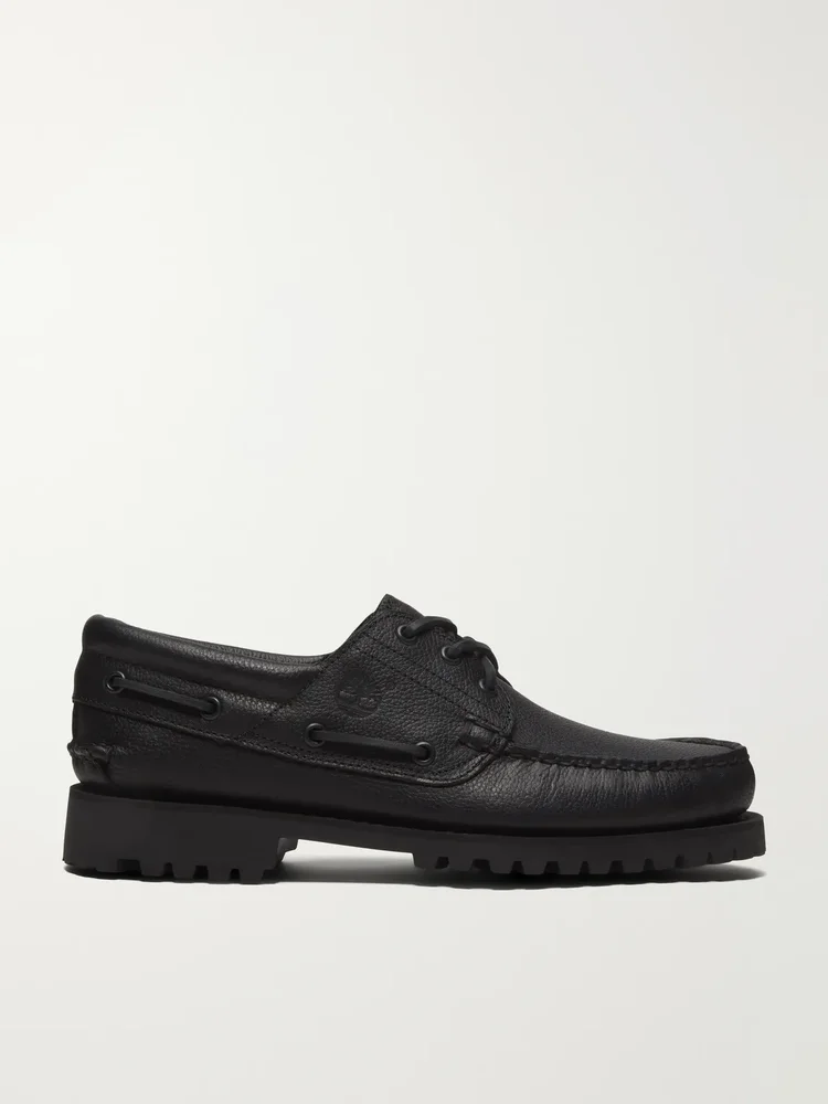 Authentic 3-Eye Lug Full-Grain Leather Boat Shoes