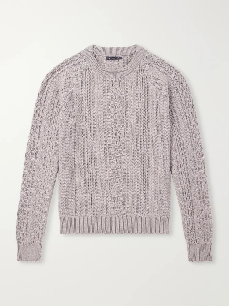 Maytime Cable-Knit Cashmere-Blend Sweater
