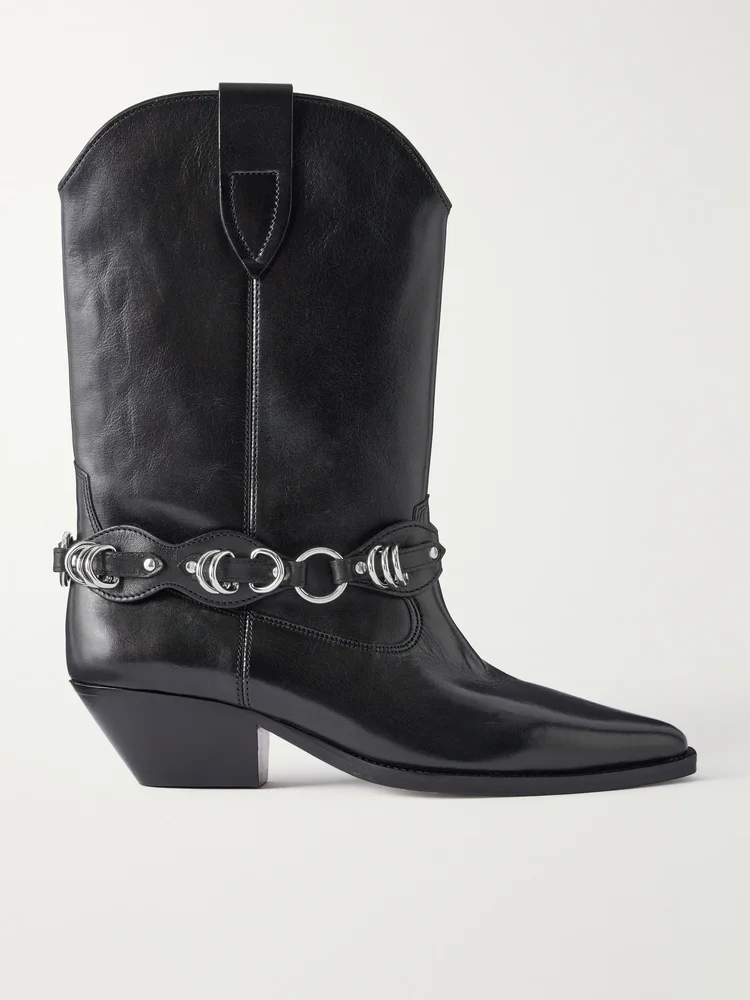 Duerto 45 chain-embellished leather ankle boots