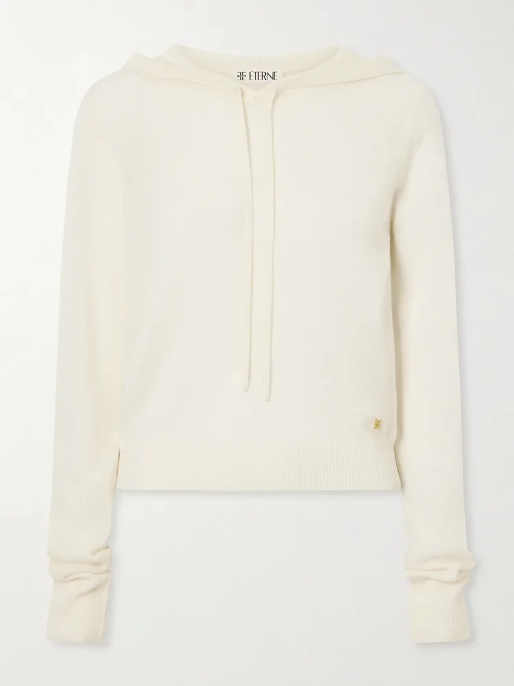 Embellished cashmere hoodie