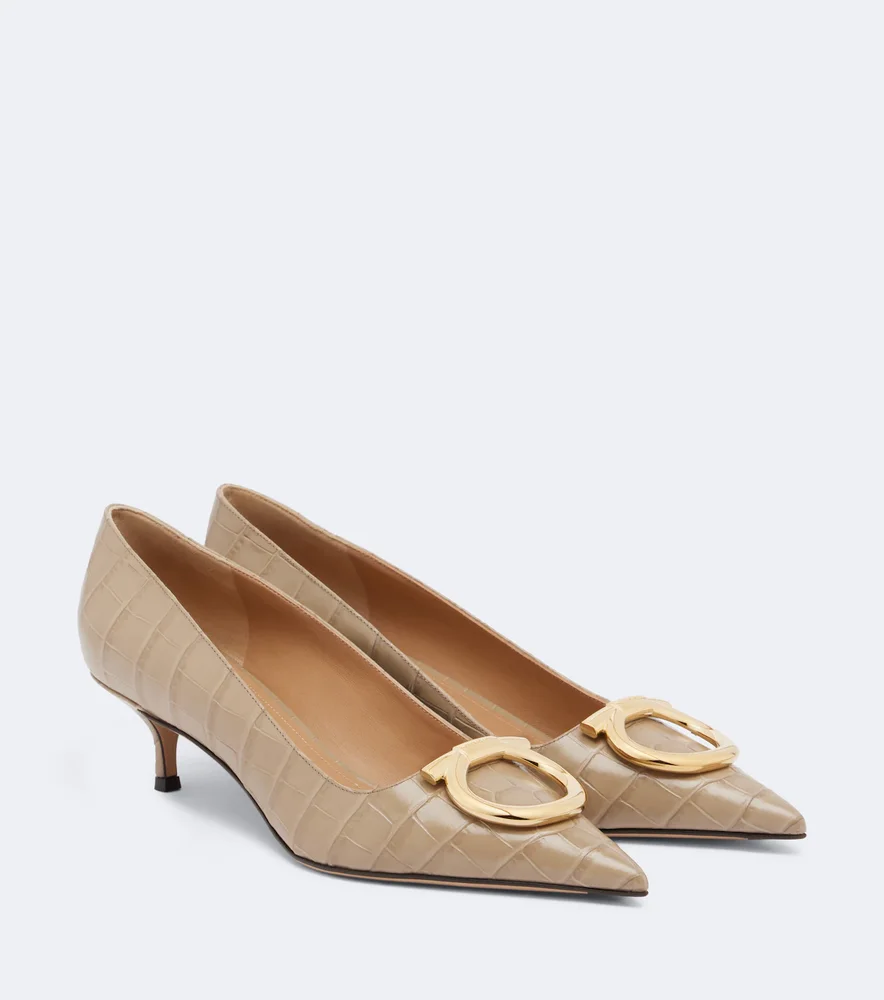 Lara Gancini croc-effect leather pumps