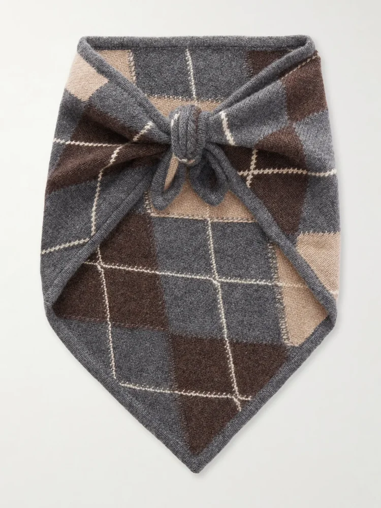 Ava argyle cashmere scarf