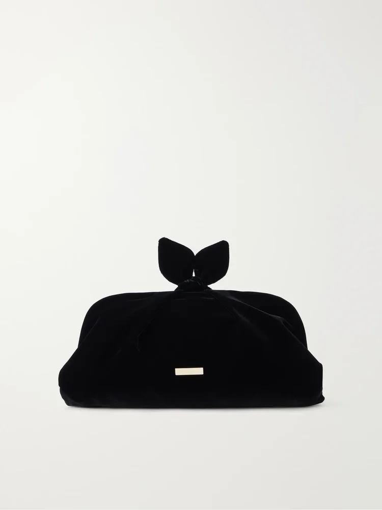 Bow Tie velvet clutch