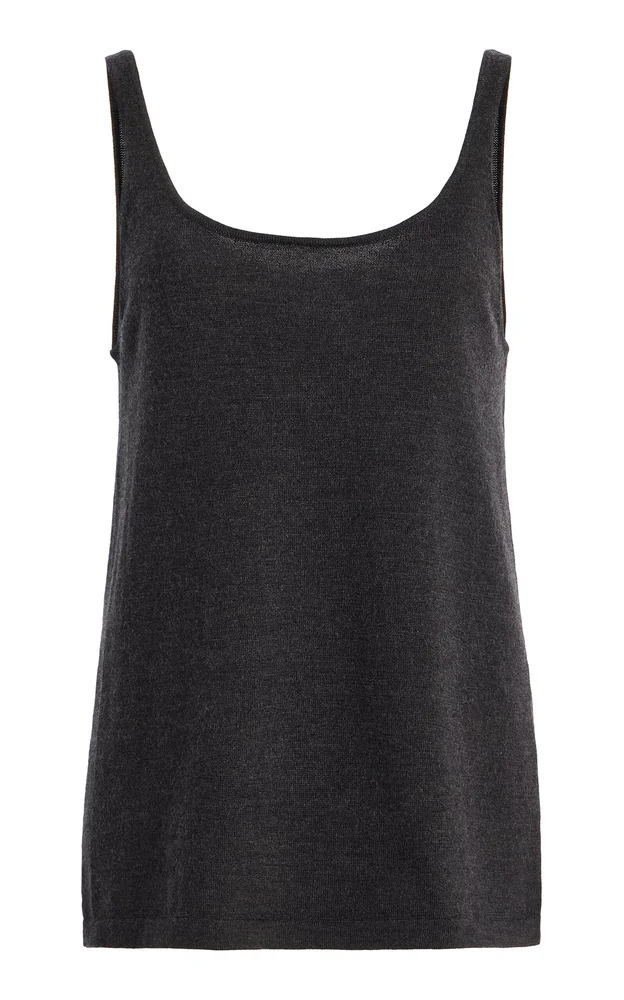 Scoop Neck Merino Wool Knit Tank