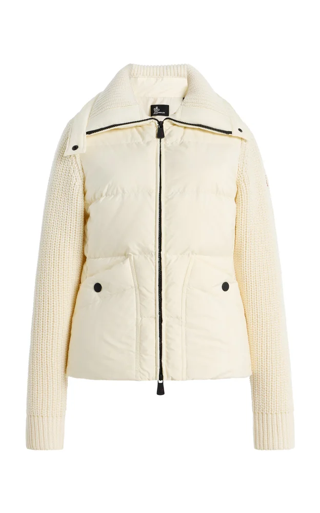 Down Wool Zip-Up Cardigan