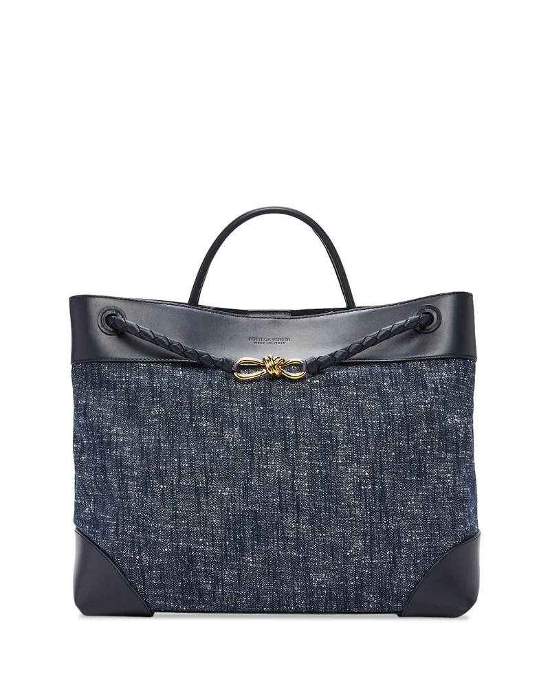Large Andiamo Denim Top Handle Bag
