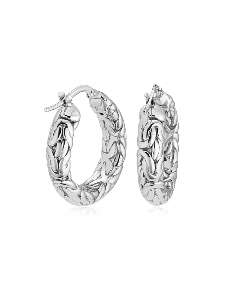 Sterling Silver Byzantine Artisan Hoops