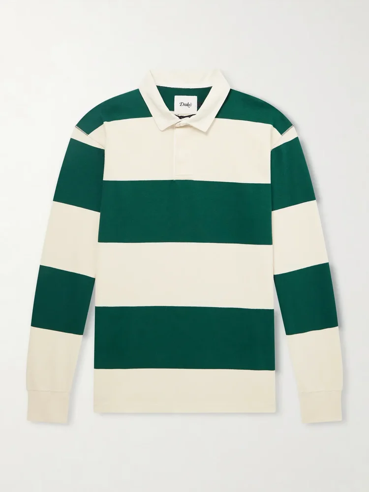 Stripe Cotton-Jersey Polo Shirt