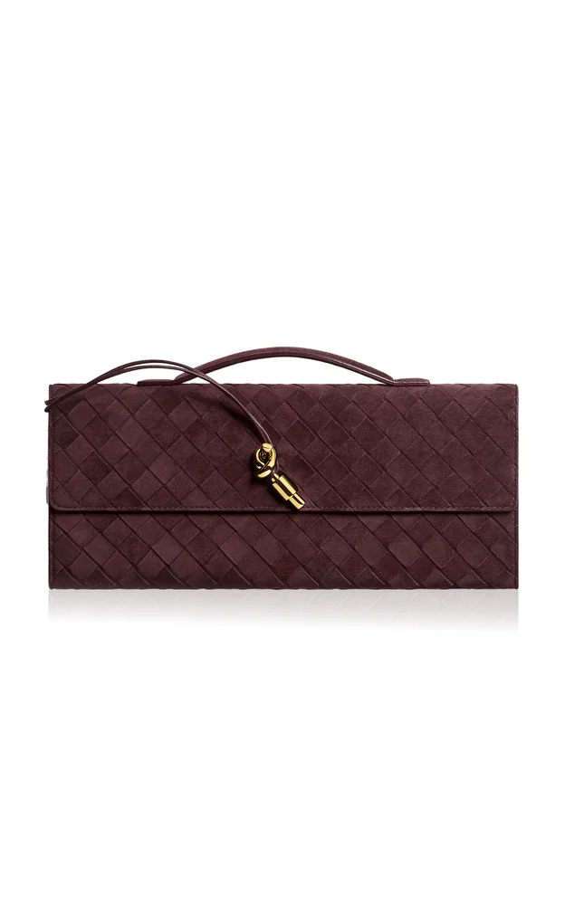 Andiamo 15 Intrecciato Suede Clutch