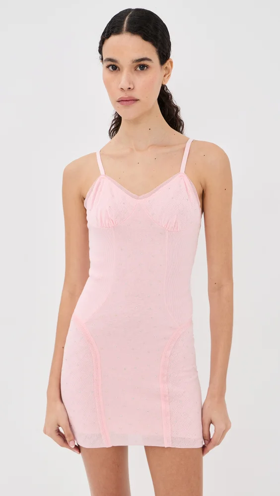 Girly Rib Knit Mini Dress